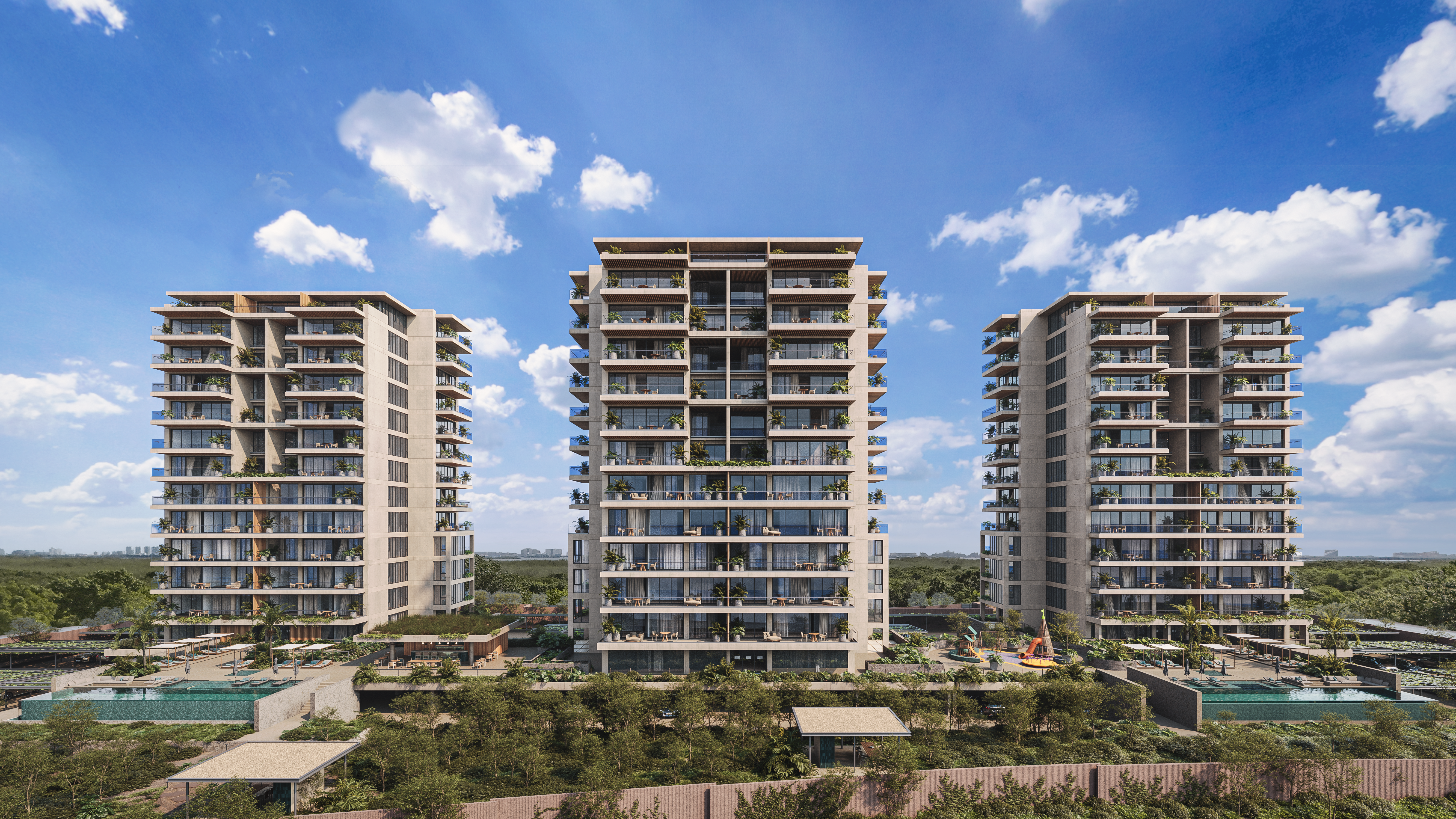 Departamentos frente a la Laguna Nichupte