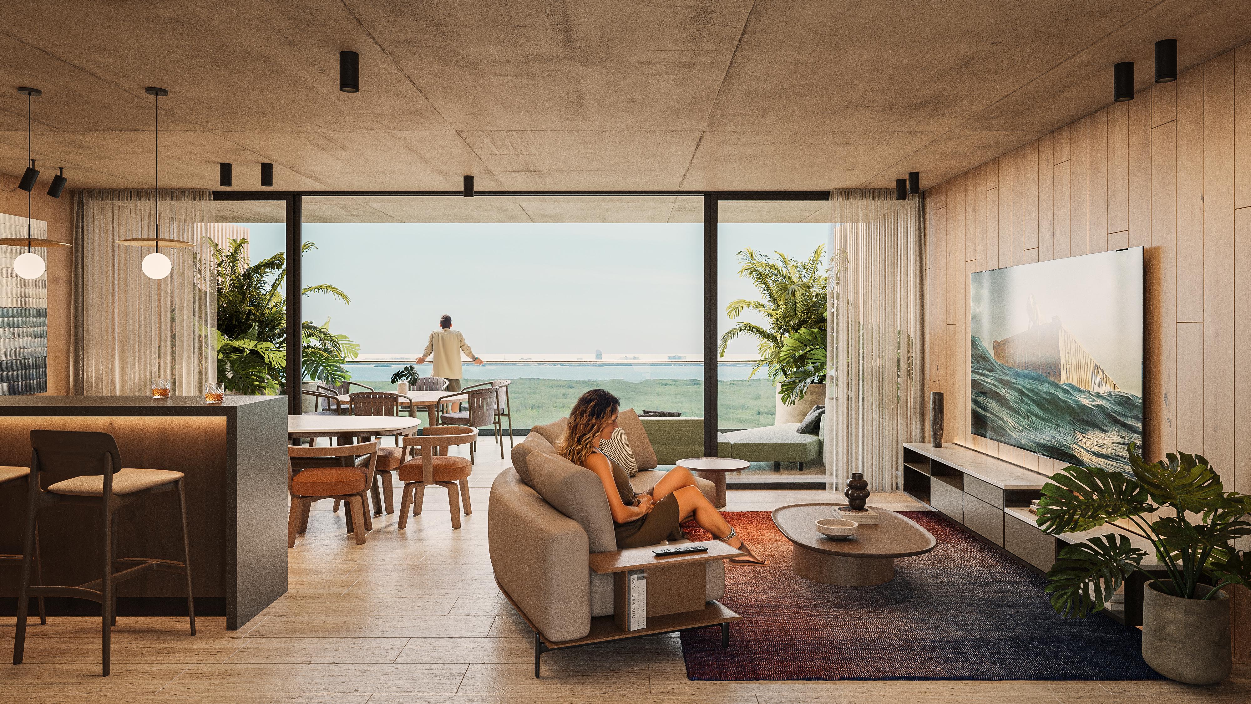 Departamentos frente a la Laguna Nichupte